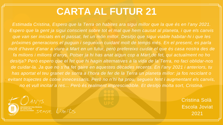 Carta al futur 21