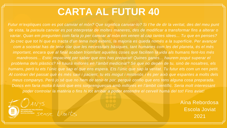 Carta al futur 40