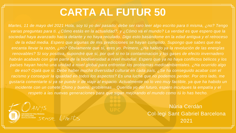 Carta al futur 50